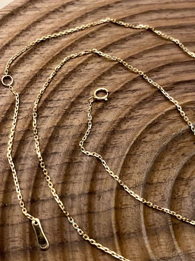 Beautiful necklace with 18 carat yellow gold, 1 mm thick, 45 cm