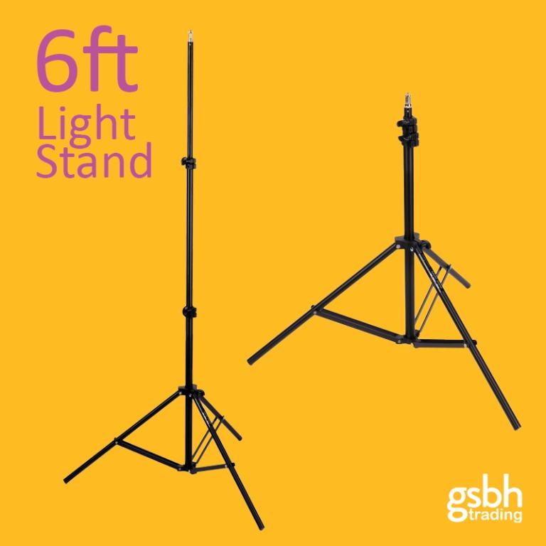 6ft Light Stand use for Studio Equipment Umbrella Strobe Bowen Ring Ringlight Holder (Category: Lighting & Studio Equipment) located in Caloocan City. Submitted by Benvishope (Listing ID 1153576703, Image 2). Description: Type: Light stand Material: Tubes aluminum + support feet iron Max height: 200cm Folded Length: 68cm Diameter: 16mm/22mm/ 19mm Tube Thickness: 0.4mm Min Height: 68cm Weight: 860grams Bearing load: 3kg.