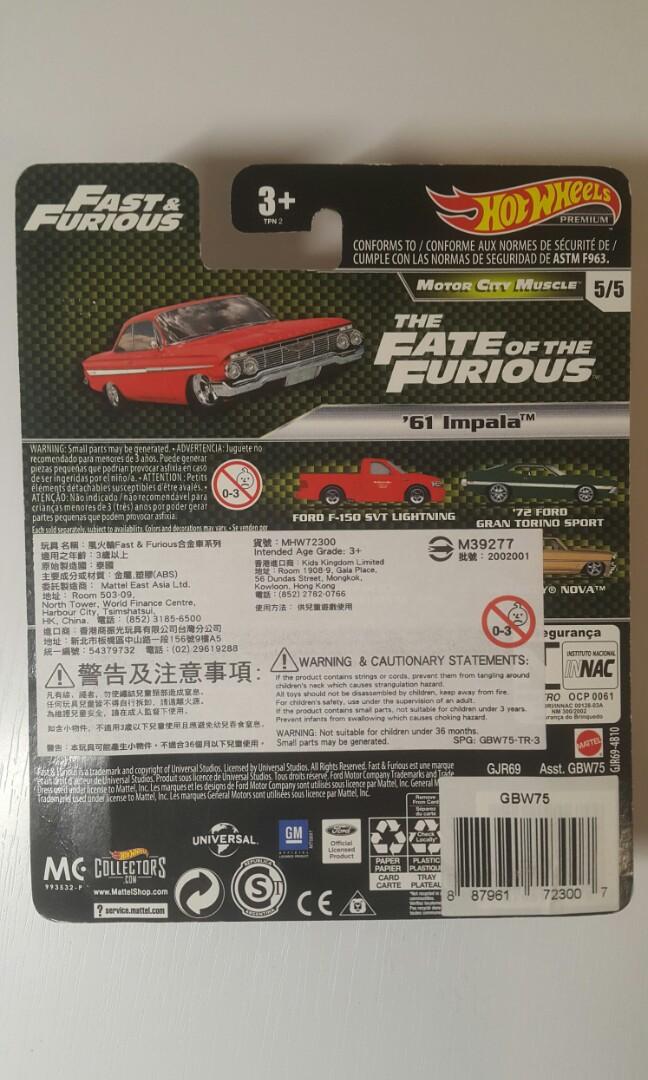 全新] Hot Wheels Premium Fast and Furious 61 Impala, 興趣及遊戲