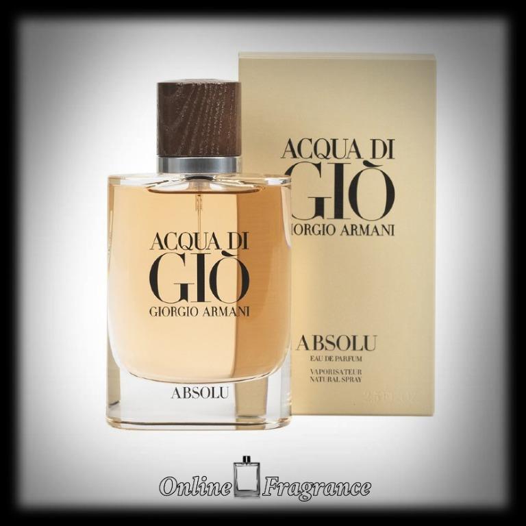 Acqua Di Gio Absolu 40ml EDP Cologne (Minyak Wangi, 香水) for Men by Giorgio  Armani [Online_Fragrance - 100% Authentic], Beauty & Personal Care,  Fragrance & Deodorants on Carousell