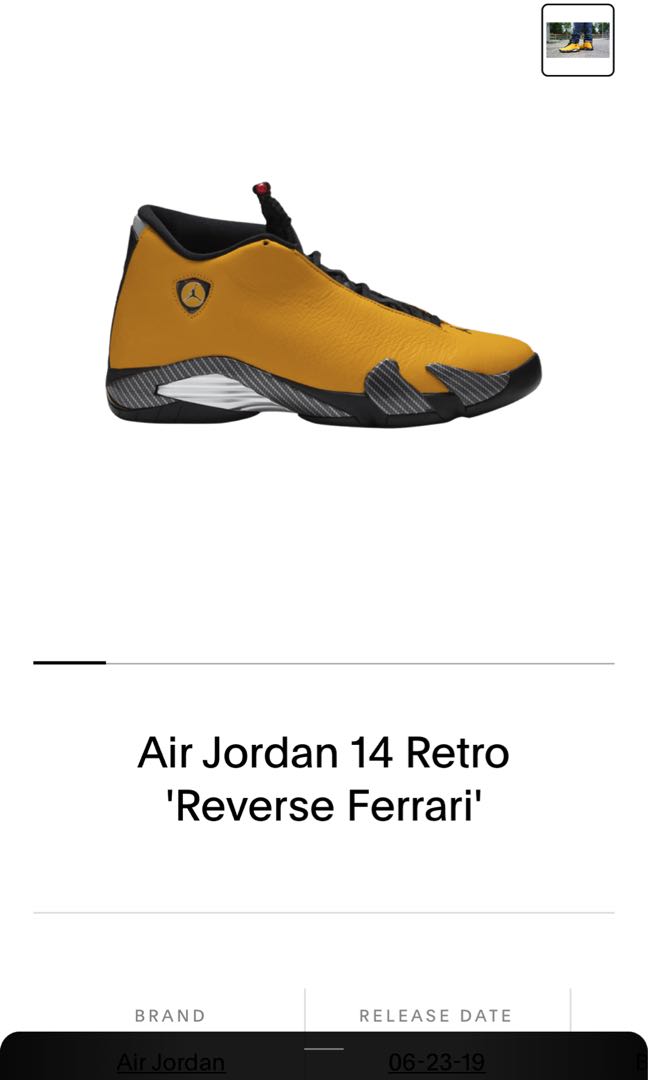 Air Jordan 14 Retro 'Reverse Ferrari', 他的時尚, 鞋, 運動鞋在