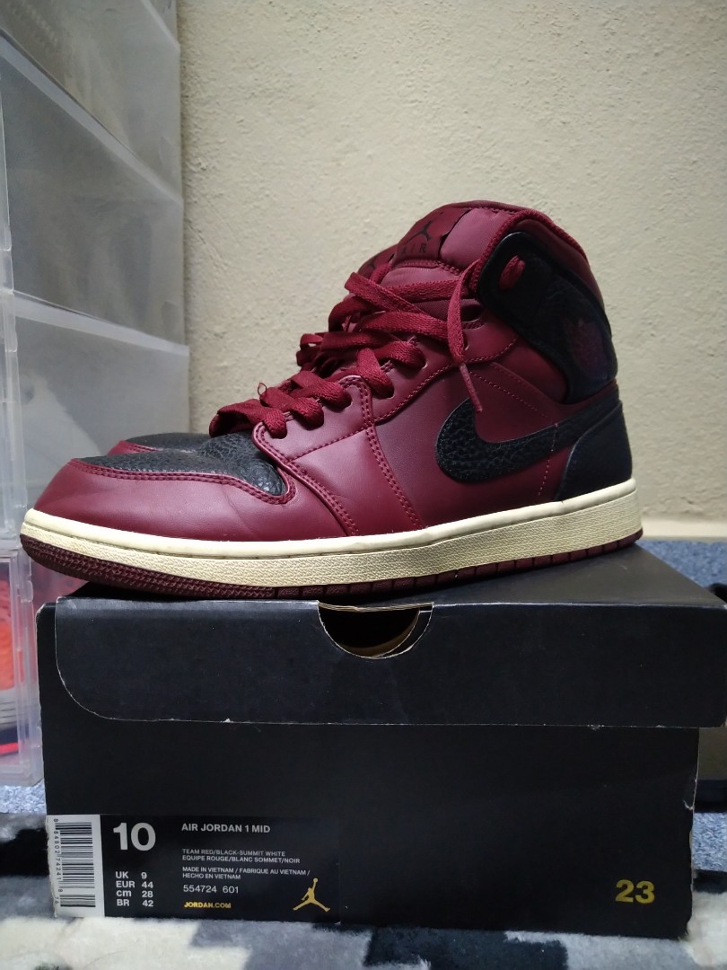 Air jordan 1 mid team red black store