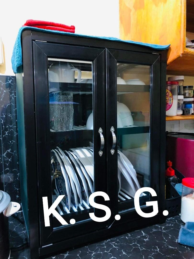 Aluminum and Glass Dish Cabinet Dish organizer Cupboard Pantry cabinet multipurpose cabinet Furniture Home Living Furniture Shelves Cabinets Racks on Carousell