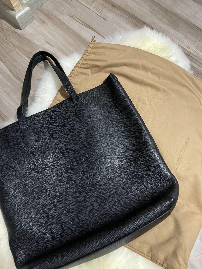 Burberry Remington Logo-embossed Leather Tote Bag in Black