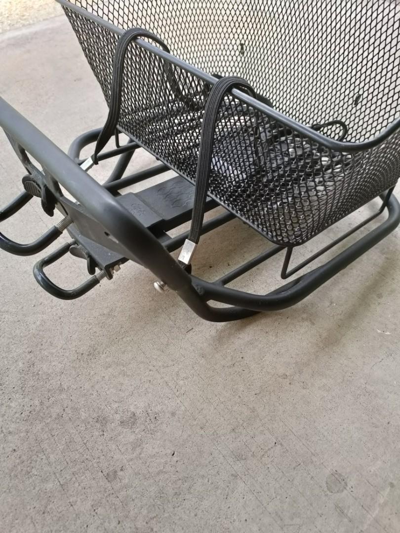 Bicycle front rack with removable basket Decathlon 700 Onesecondclip