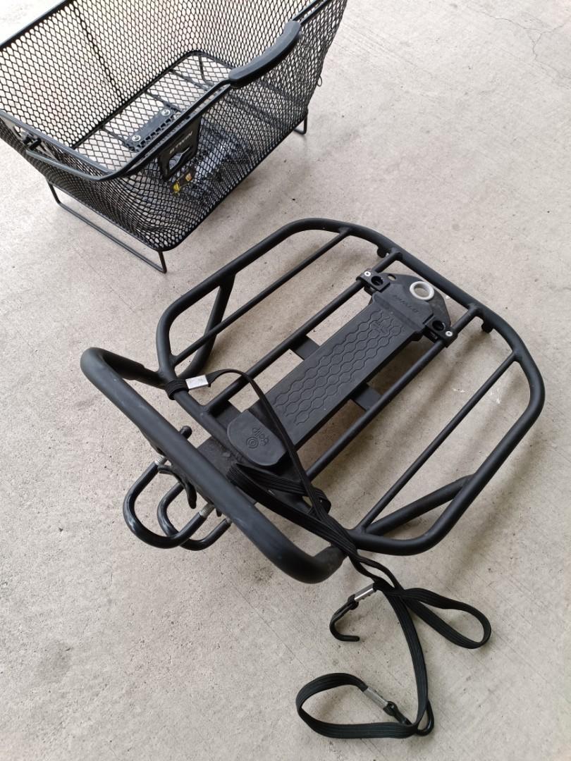 Bicycle front rack with removable basket Decathlon 700 Onesecondclip