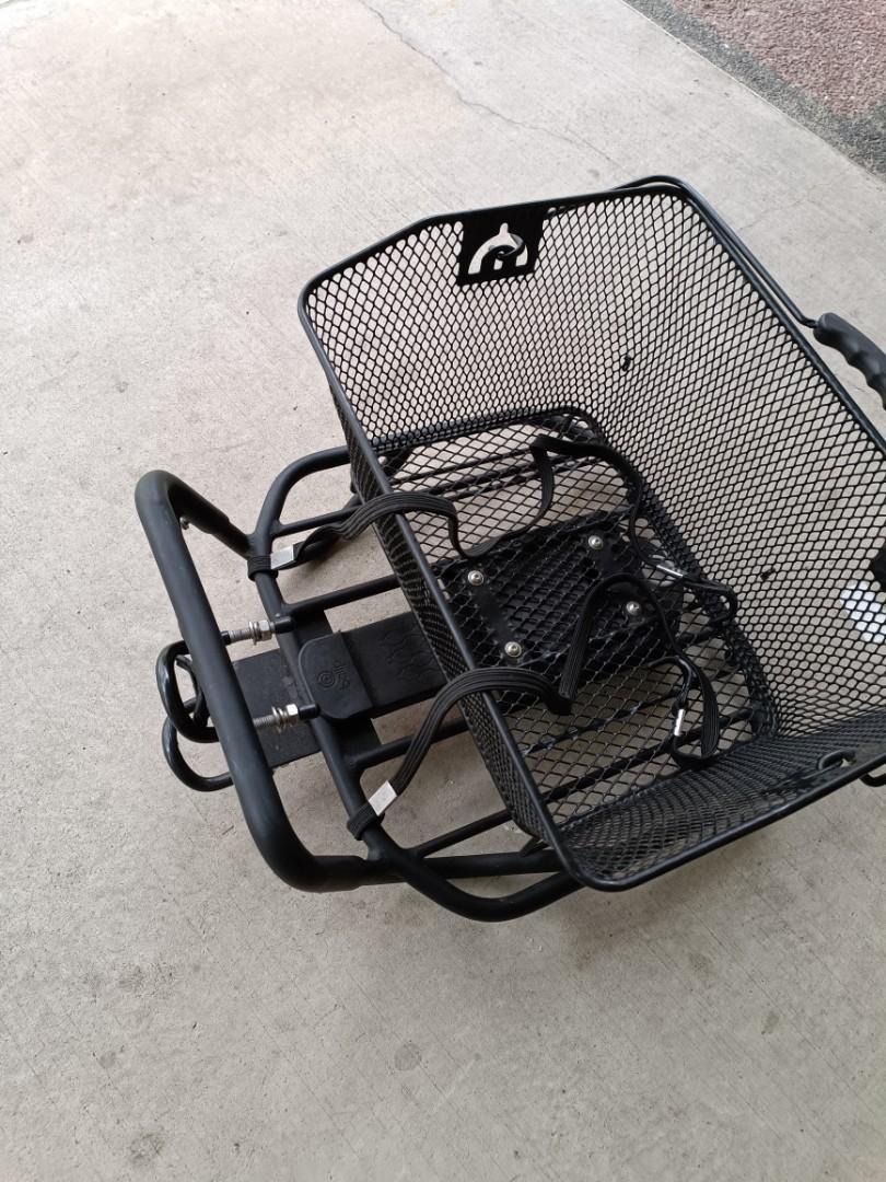 Bicycle front rack with removable basket Decathlon 700 Onesecondclip