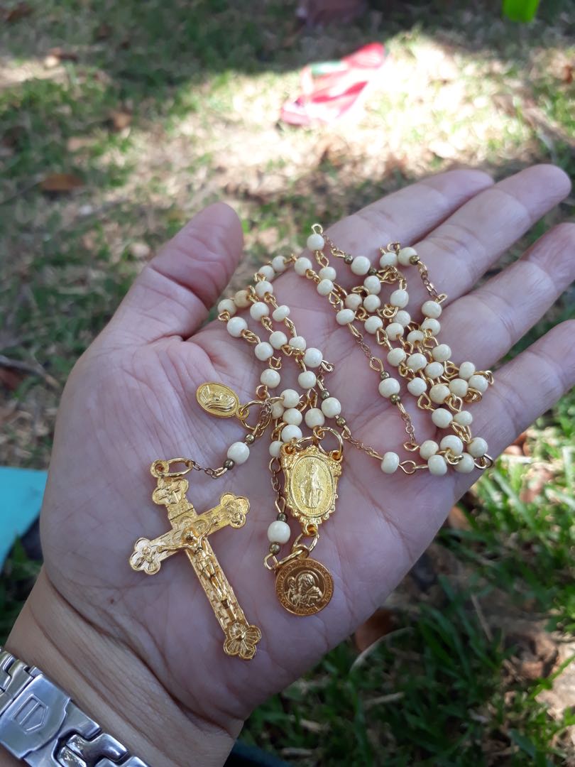 Vatican rome ivory bone rosary 