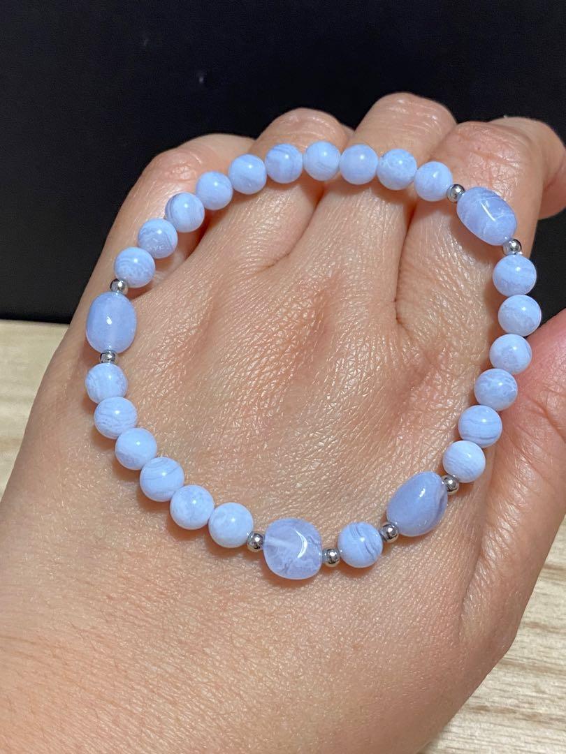 Blue lace agate bracelet amazon online