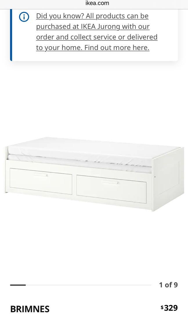 Brimnes IKEA day bed, pull out, Furniture & Home Living, Furniture, Bed