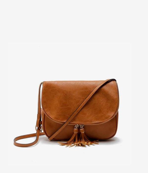 Cassidy brown leather sling bag The Weekend Edit Women s