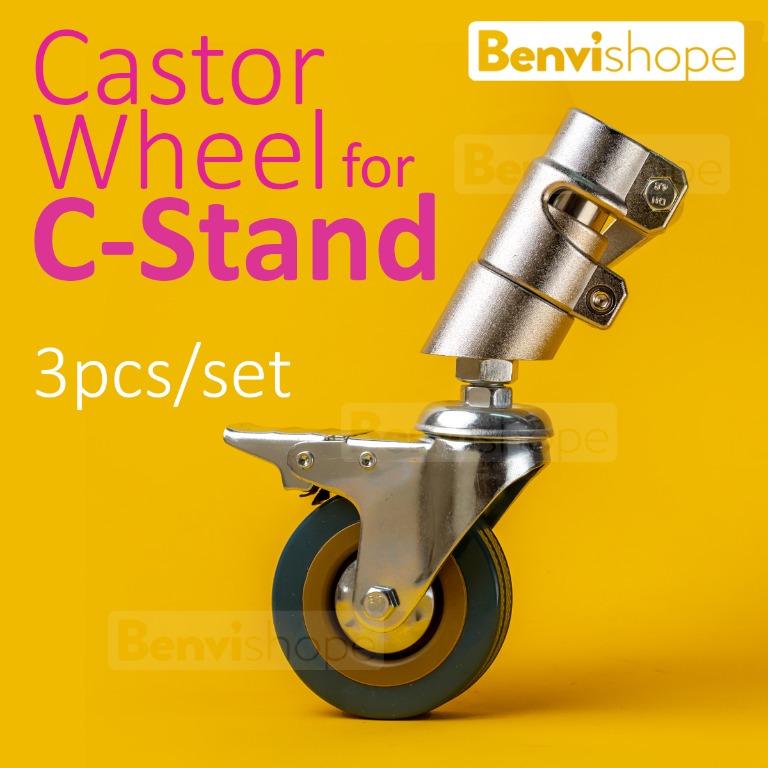 Castor Wheels for C stand 25mm Diameter radius 3Pcs Heavy Duty Swivel