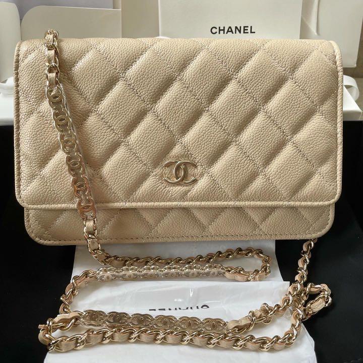 Chanel Wallet on Chain Beige Caviar WOC, Luxury, Bags & Wallets on