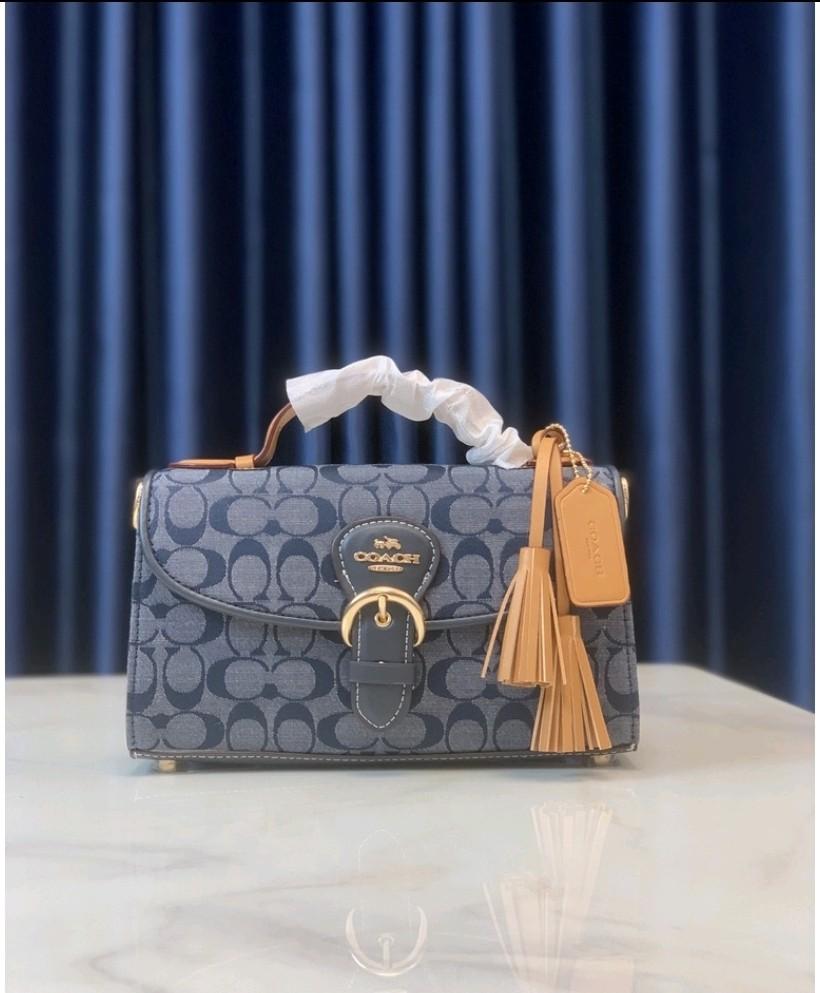 Coach 8513 Chambray Kleo Top Handle Bag, Women's Fashion, Bags