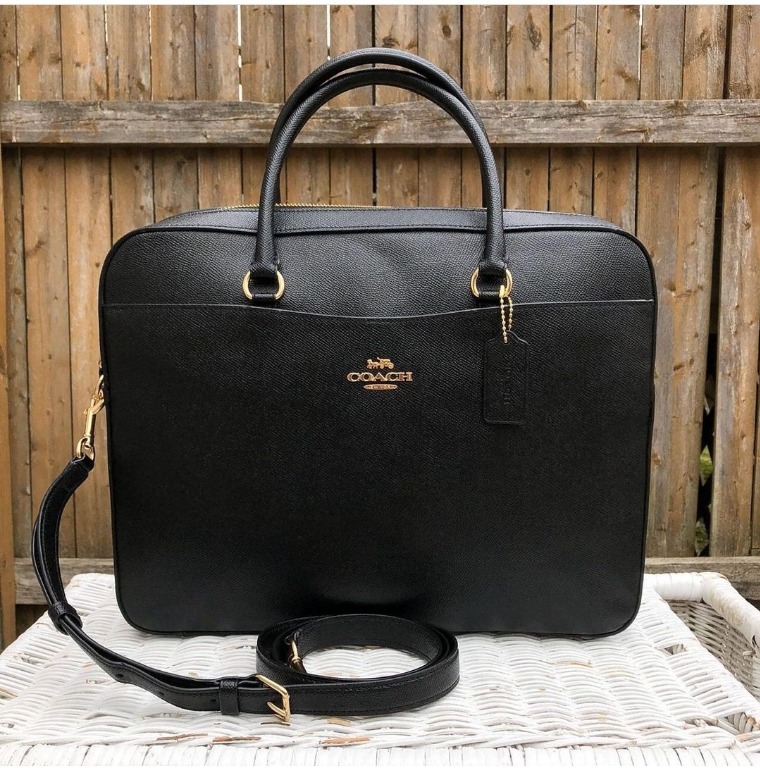 Coach Briefcase Leather Laptop Bag F39022 Black Men s Fashion Bags Briefcases on Carousell
