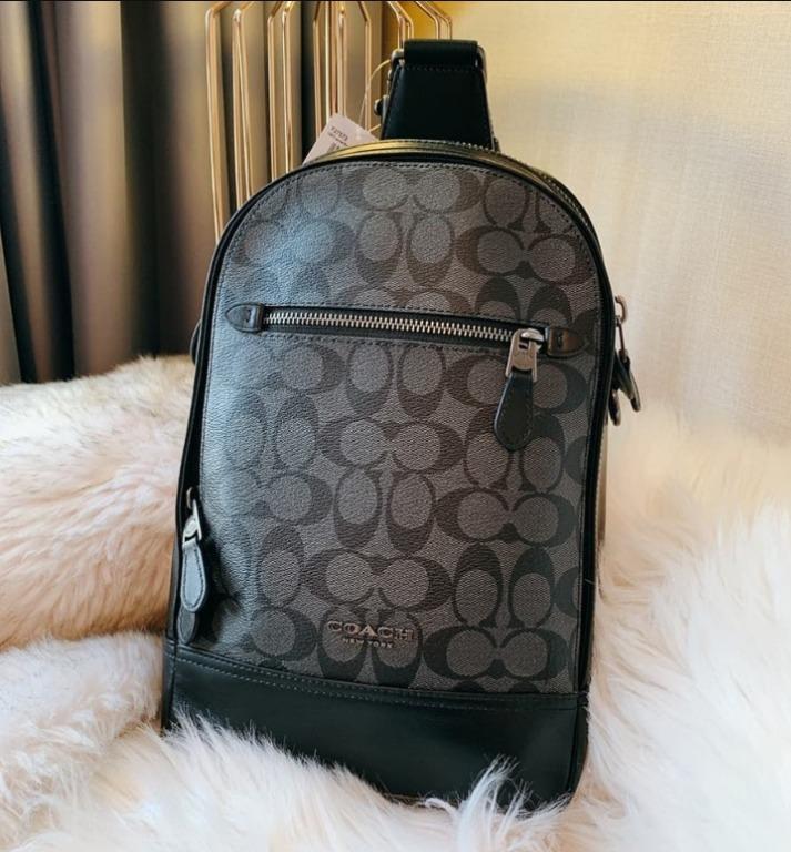 Coach Graham Pack In Signature Canvas Men s Crossbody Bag F37573 Black