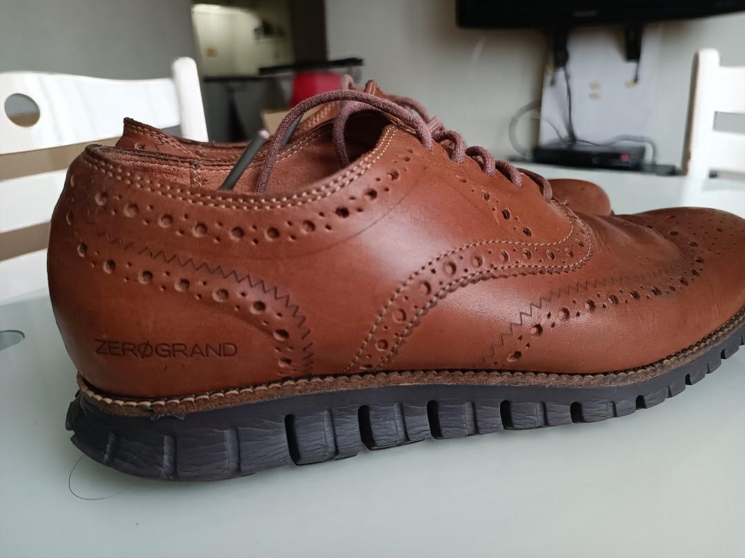 Cole haan zerogrand wingtip oxford british tan java clearance