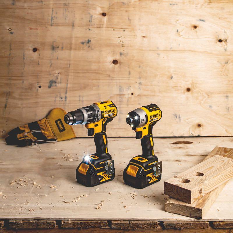 Dewalt combi drill hot sale and impact driver set