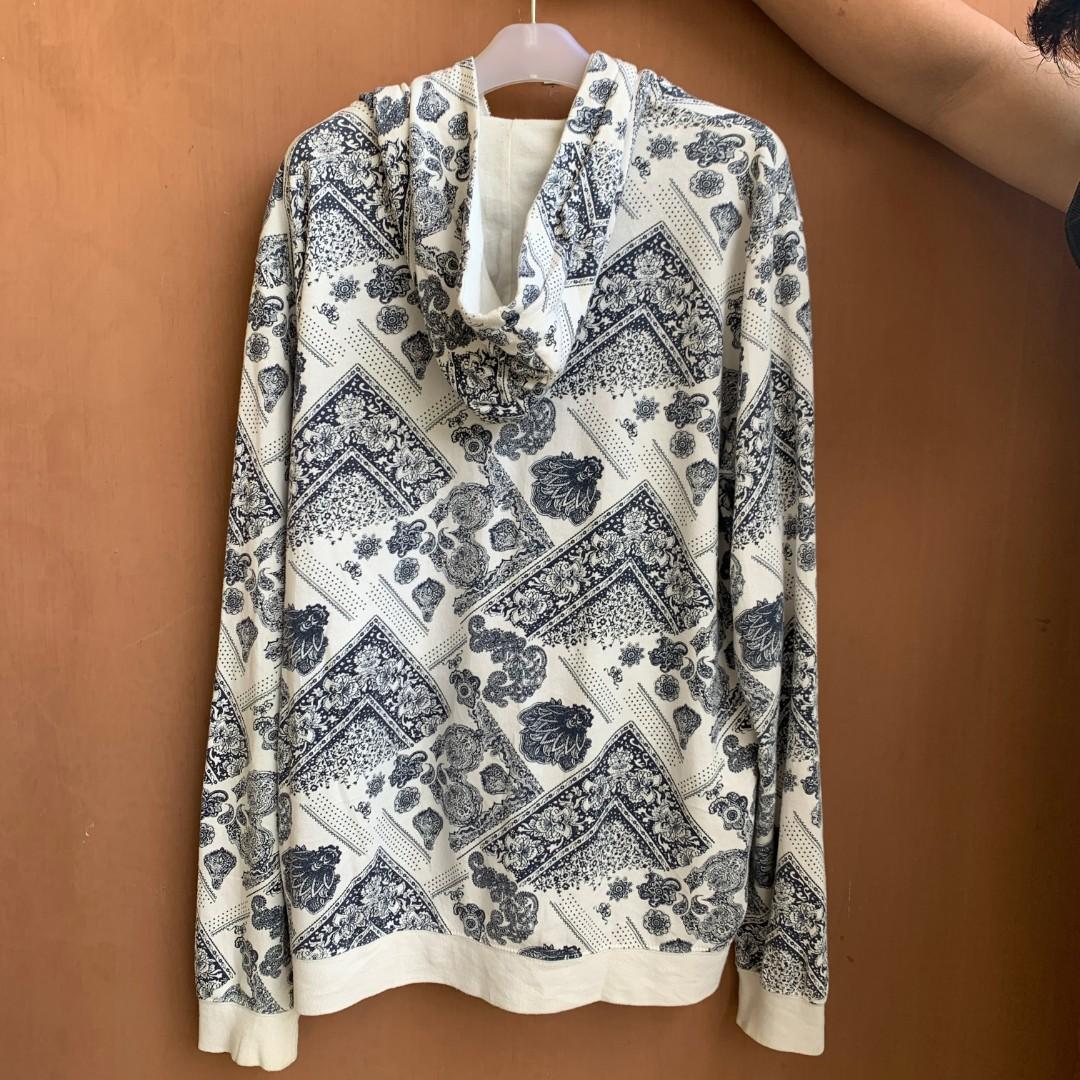 Forever 21 men Paisley Hoodie Zipper