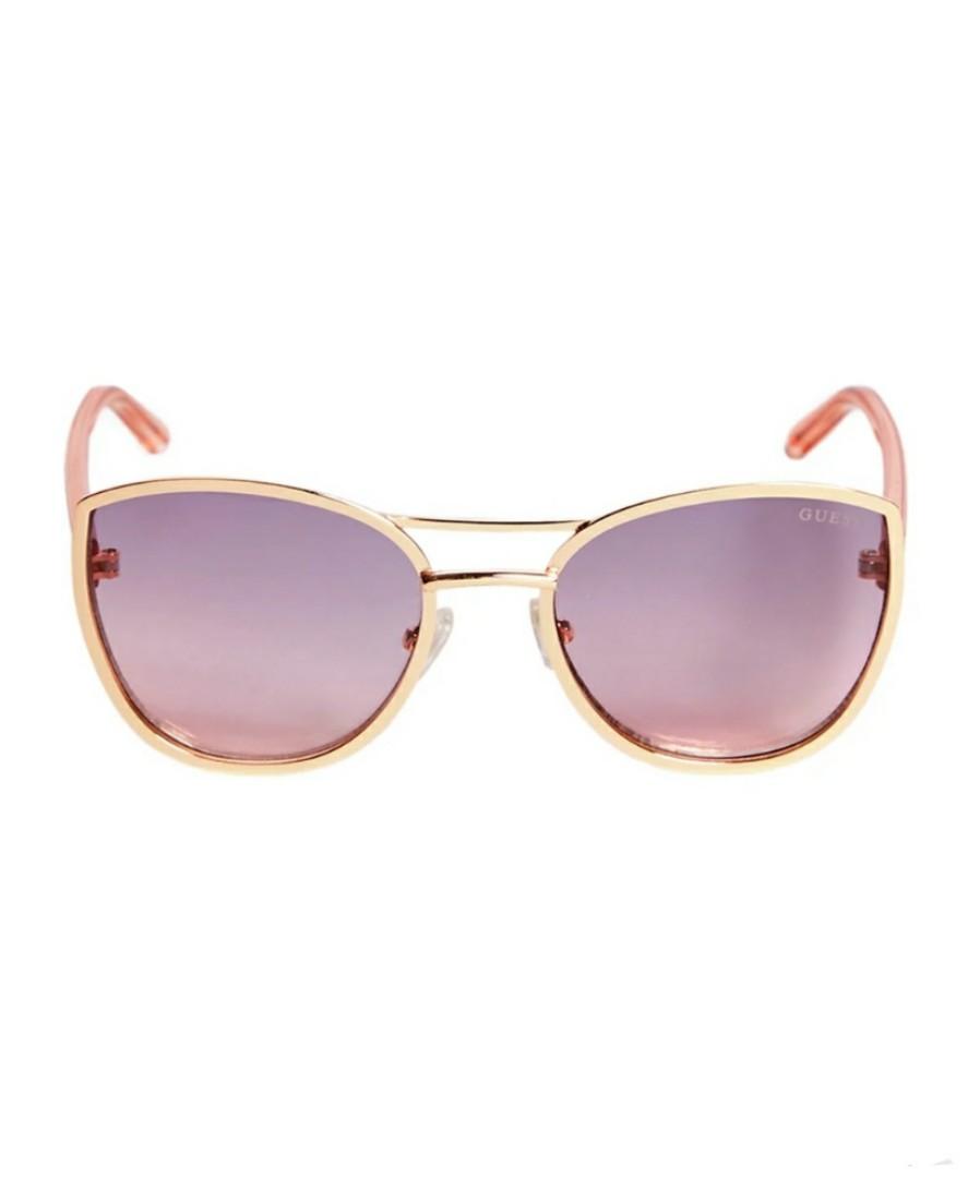 GUESS kids cateye sunglasses Color Shiny rose gold bordeaux 47mm Women s Fashion Watches Accessories Sunglasses Eyewear on Carousell
