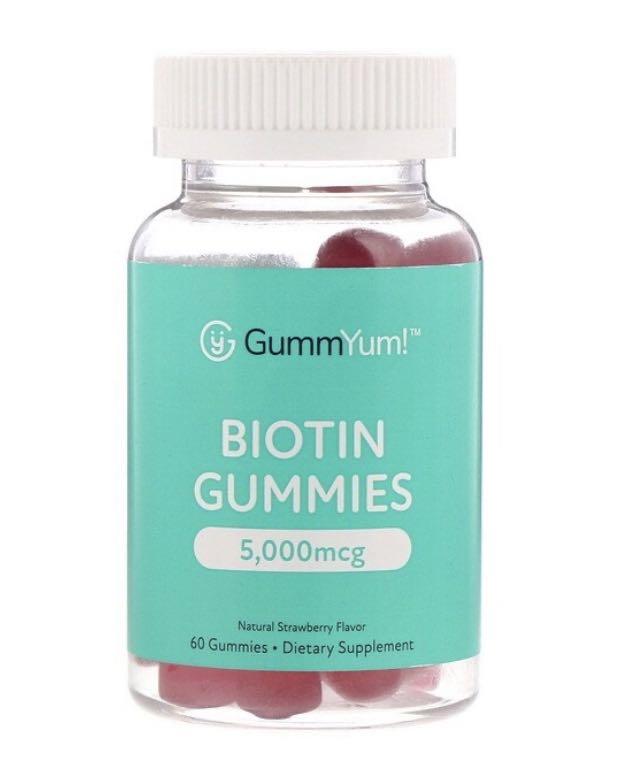 GummYum! Biotin gummies strawberry flavour 60s expiry date 06/2024, 健康及