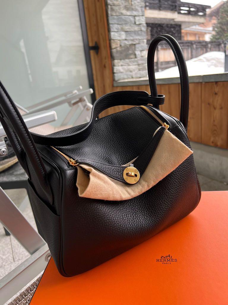 Hermes, Black Clemence Medium Lindy