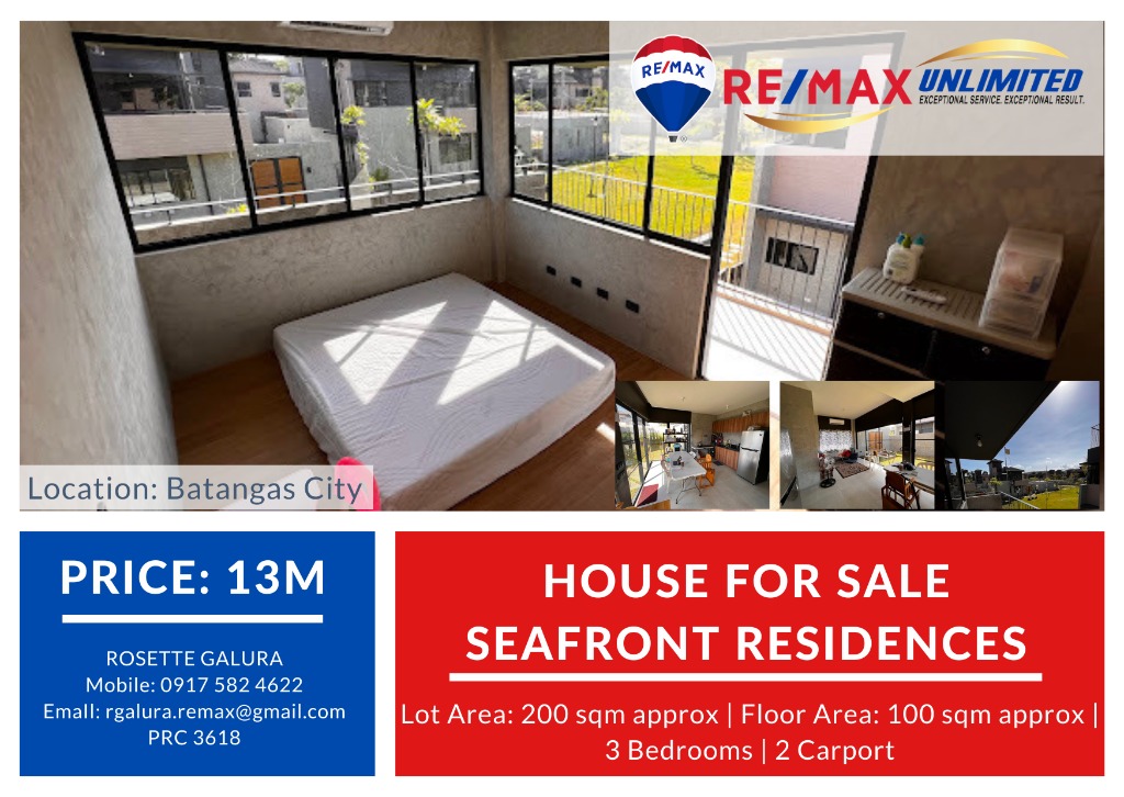 HOUSE FOR SALE SEAFRONT RESIDENCES Aboitiz Land project, Property