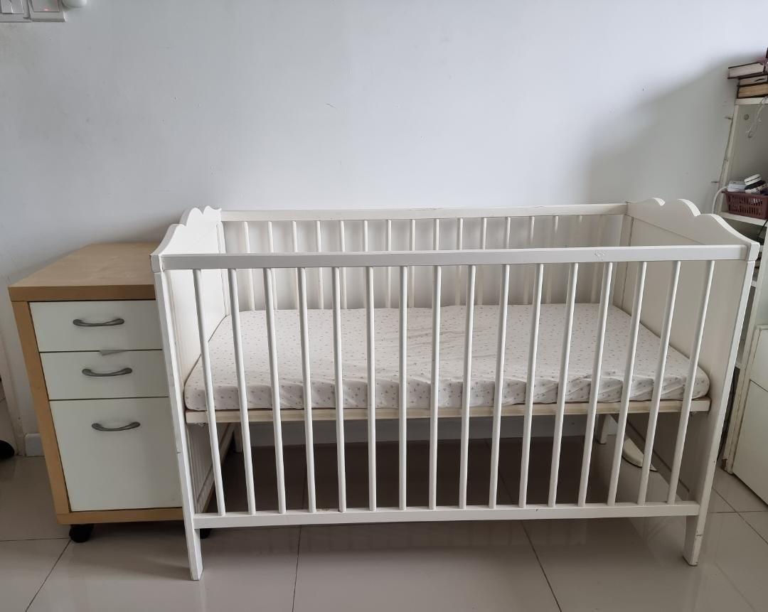 IKEA HENSVIK Baby Cot (white), Babies & Kids, Baby Nursery & Kids