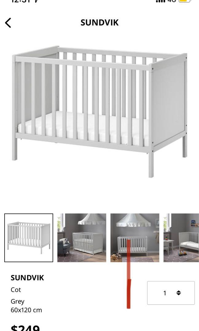 IKEA Baby Cot (Sundvik in brown), Babies & Kids, Baby Nursery & Kids