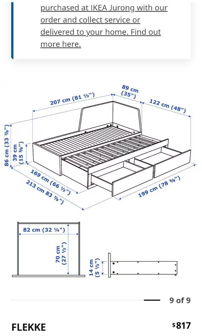 Ikea pull out bed, Furniture & Home Living, Furniture, Bed Frames