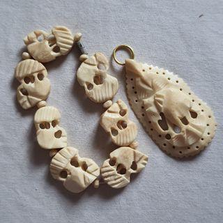 ivory (most likely bone) charm and bracelet set