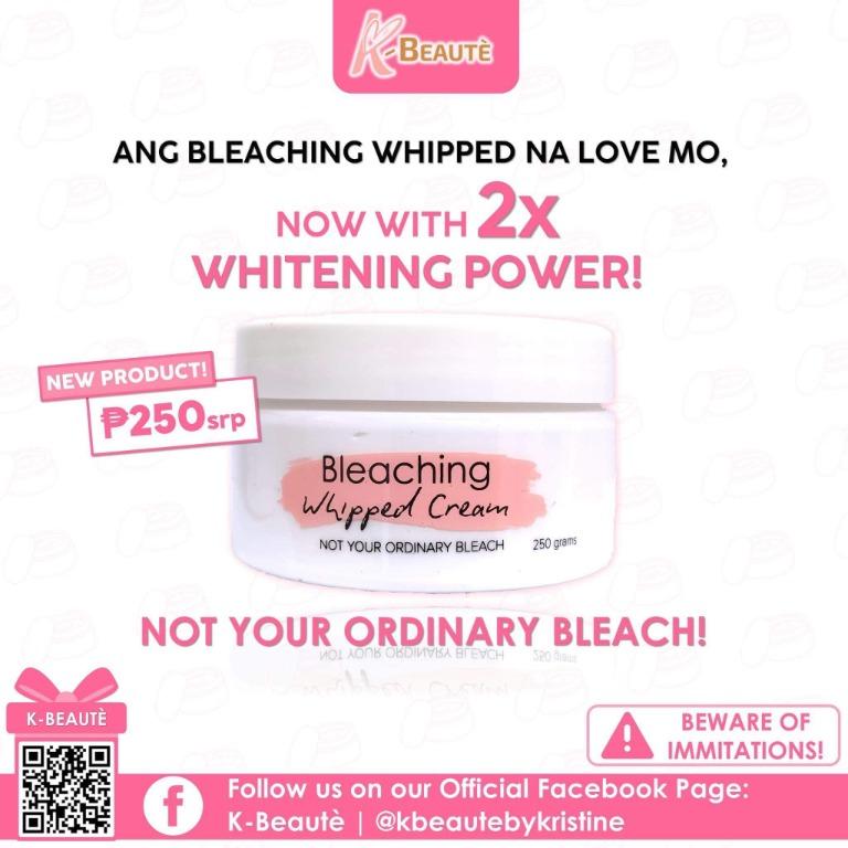 K beaute Bleaching Whipped Cream ORIGINAL (Category: Bath) located in Quezon City. Submitted by igarta.enterprise (Listing ID 1153608885, Image 3). Description: FREQUENTLY ASKED QUESTIONS (FAQs) : PARA SAAN PO ANG BLEACHING WHIPPED SCRUB? - pwede sa FACE and BODY. Sa maiitim na kili kili, singit, inangit, kuyukot. At lahat ng mga natatago nyong dark areas. WHAT ARE THE BENEFITS OF BLEACHING WHIPPED SCRUB? - removes WHITE HEADS and BLACKHEADS, yes