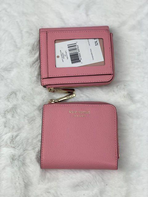 Kate Spade Eva Small L Zip Bifold Wallet in Bright Carnation