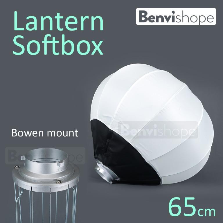 Lantern Softbox Soft Light 65CM Modifier, for studio strobe, flash or led light with Bowens Mount (Category: Lighting & Studio Equipment) located in Caloocan City. Submitted by Benvishope (Listing ID 1153573410, Image 2). Description: 【OMNIDIRECTIONAL LIGHT】：The Spherical Lantern is perfect for creating soft and even light that spreads in all directions, whether in a small space or a larger scene. With a 270° beam angle, the light is ideal for vi