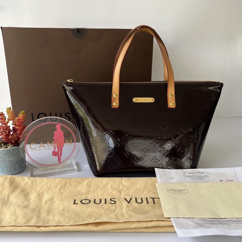 Authentic Louis Vuitton Vernis Bellevue PM Maroon Amarante LV
