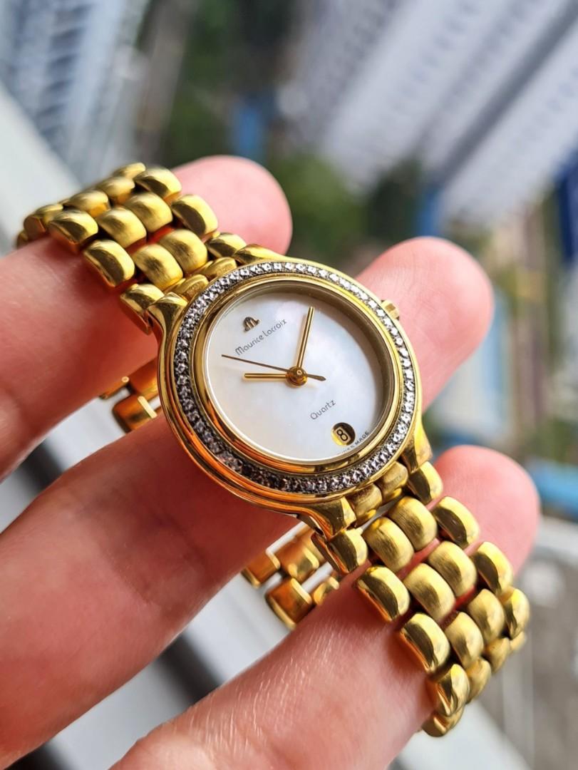 Maurice Lacroix Mother of Pearl Gold Plated Swiss Quartz Watch