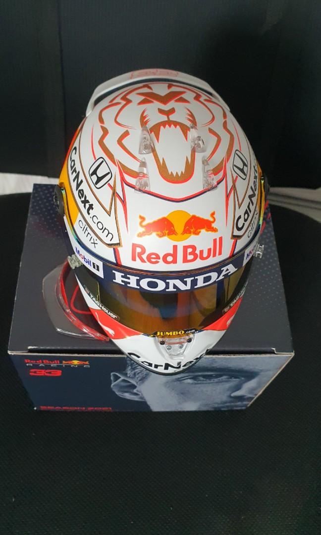 Max Verstappen 2021 Redbull half scale f1 helmet 1/2, Hobbies & Toys