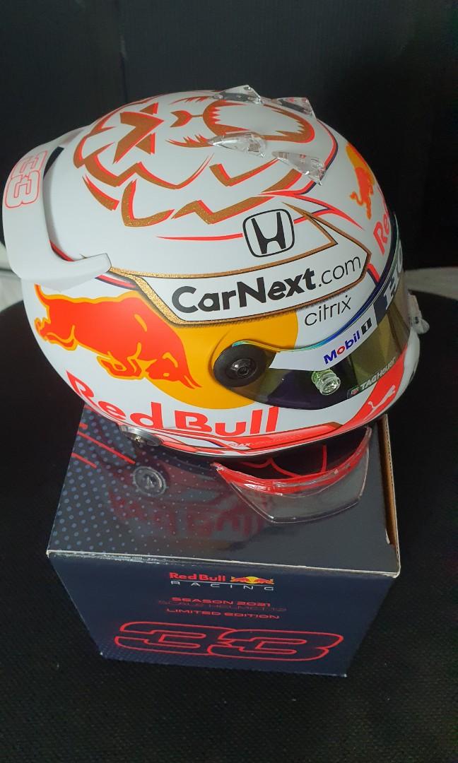 Max Verstappen 2021 Redbull half scale f1 helmet 1/2, Hobbies & Toys