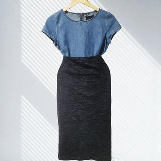 Medium. Topshop Tall Marled Cotton Pencil Skirt. May be worn as mini tube dress