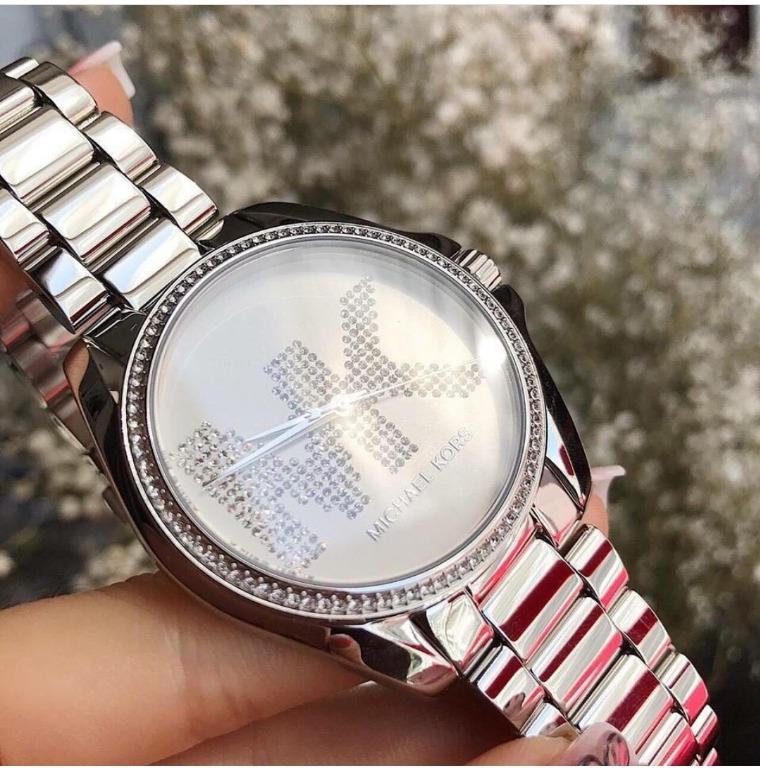 Michael Kors Bradshaw Pave Crystal Bezel with MK Crystals in Dial Three ...