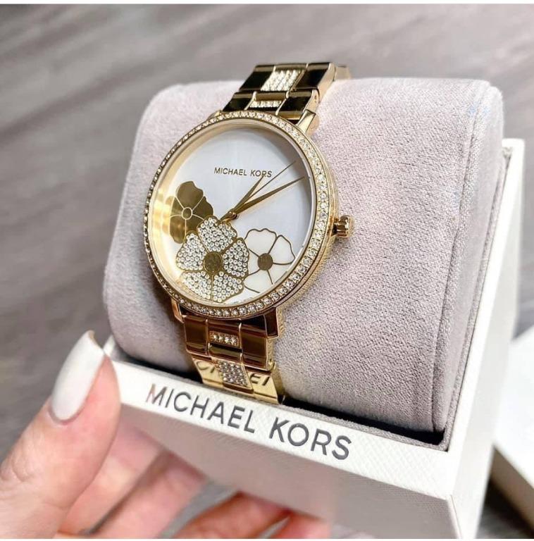 Mk on sale floral watch