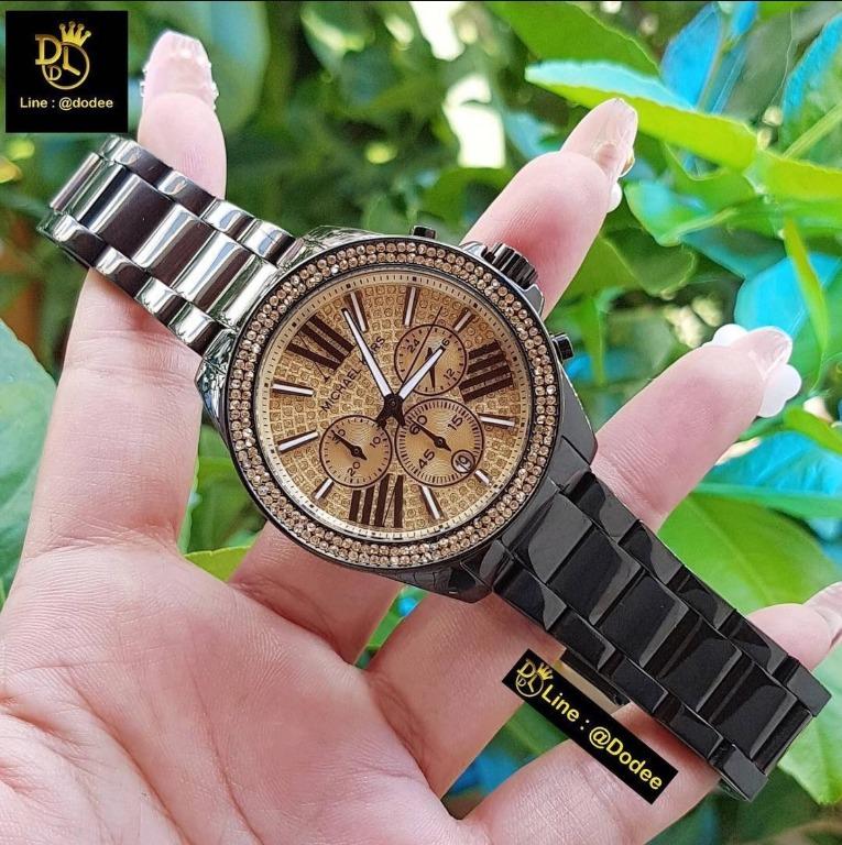 Michael kors chronograph crystal online pave dial ladies watch