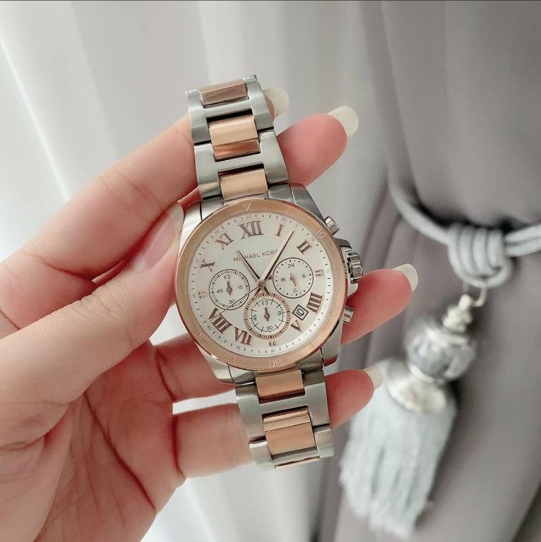 Michael kors rose gold two tone watch hot sale