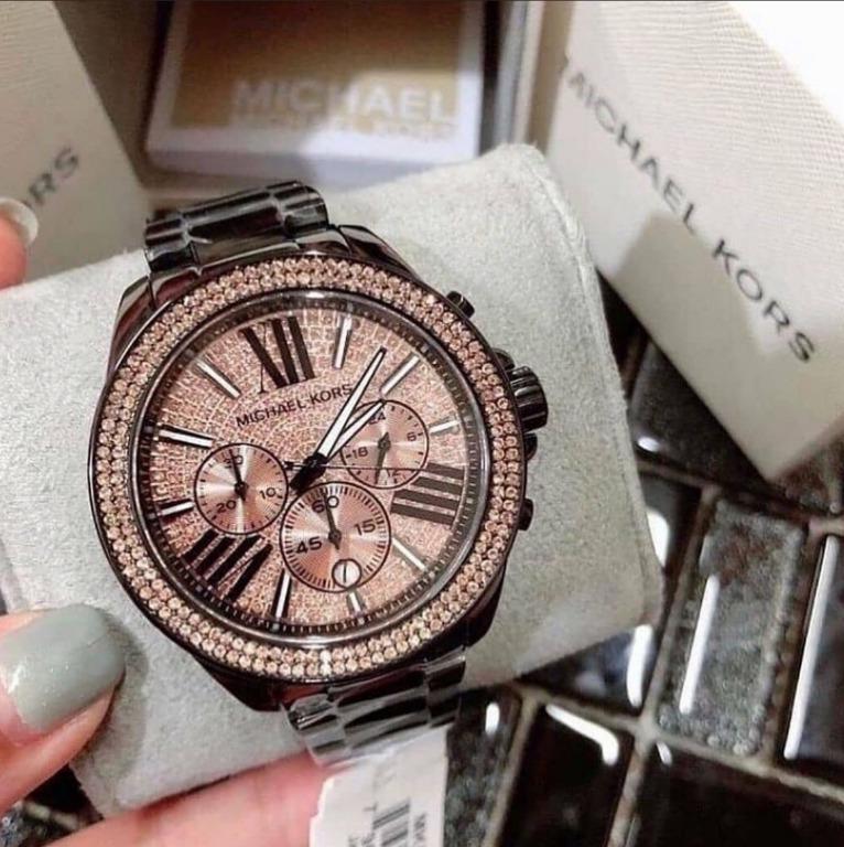 Michael Kors Womens Women s Watch Full Diamond Three Eyes Starry