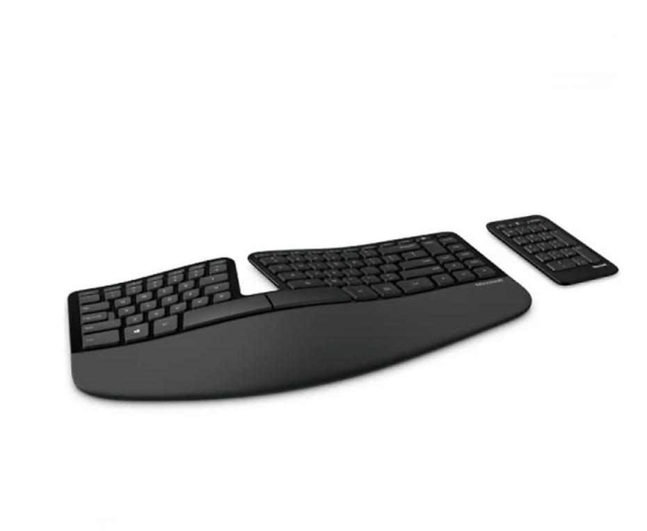 Microsoft Sculpt Ergonomic Keyboard UK Qwerty Layout (Category: Computer Keyboard) located in Marikina City. Submitted by skowshop (Listing ID 1153734896, Image 1). Description: Microsoft Sculpt Ergonomic Wireless Keyboard - Black (5KV-00002) Unique design for comfort and functionality With its modern, ergonomic design, Sculpt Ergonomic Keyboard sets the standard for support and comfort. It keeps your hands and arms in a relaxed position as you w