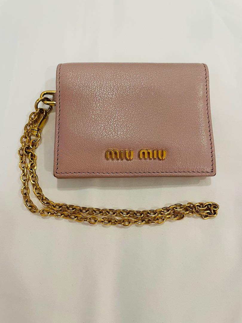 Miu miu card holder with chain store
