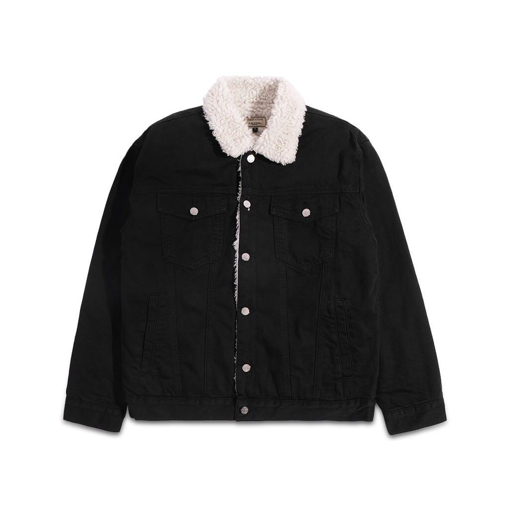 MKS Sherpa Lined Denim Jacket Black 