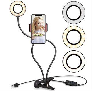 Mobile Phone Holder with Ring Light