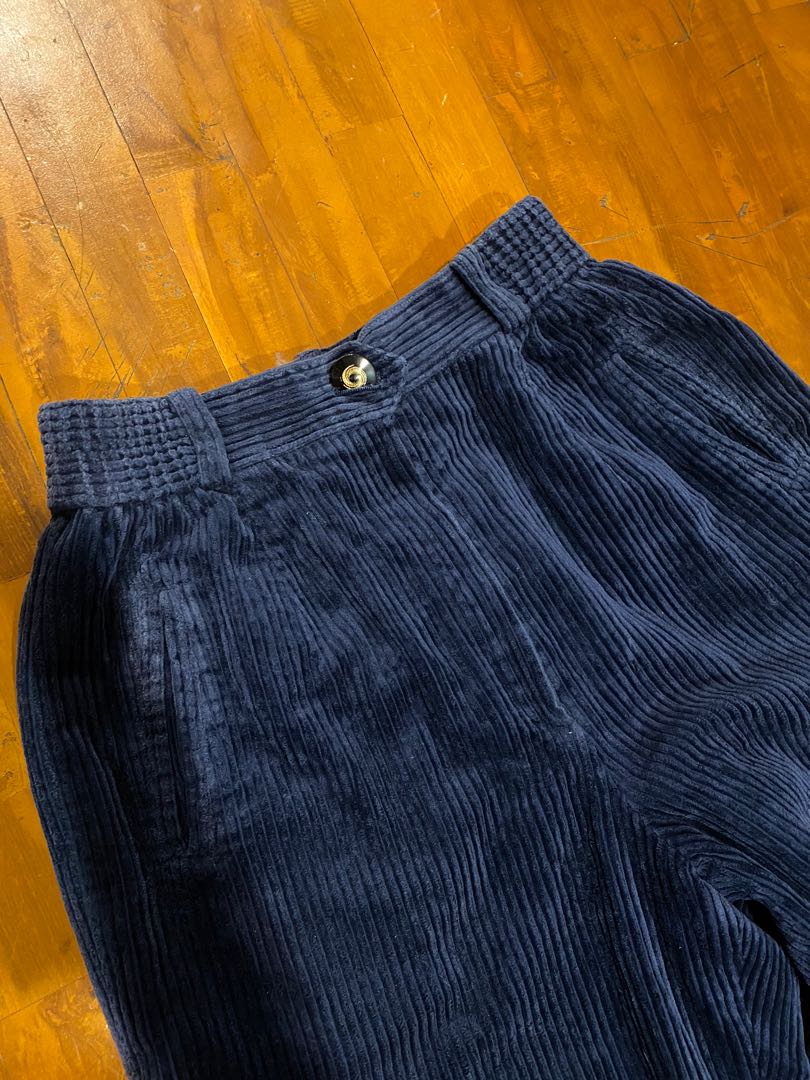 Navy Corduroy pants, Fesyen Wanita 