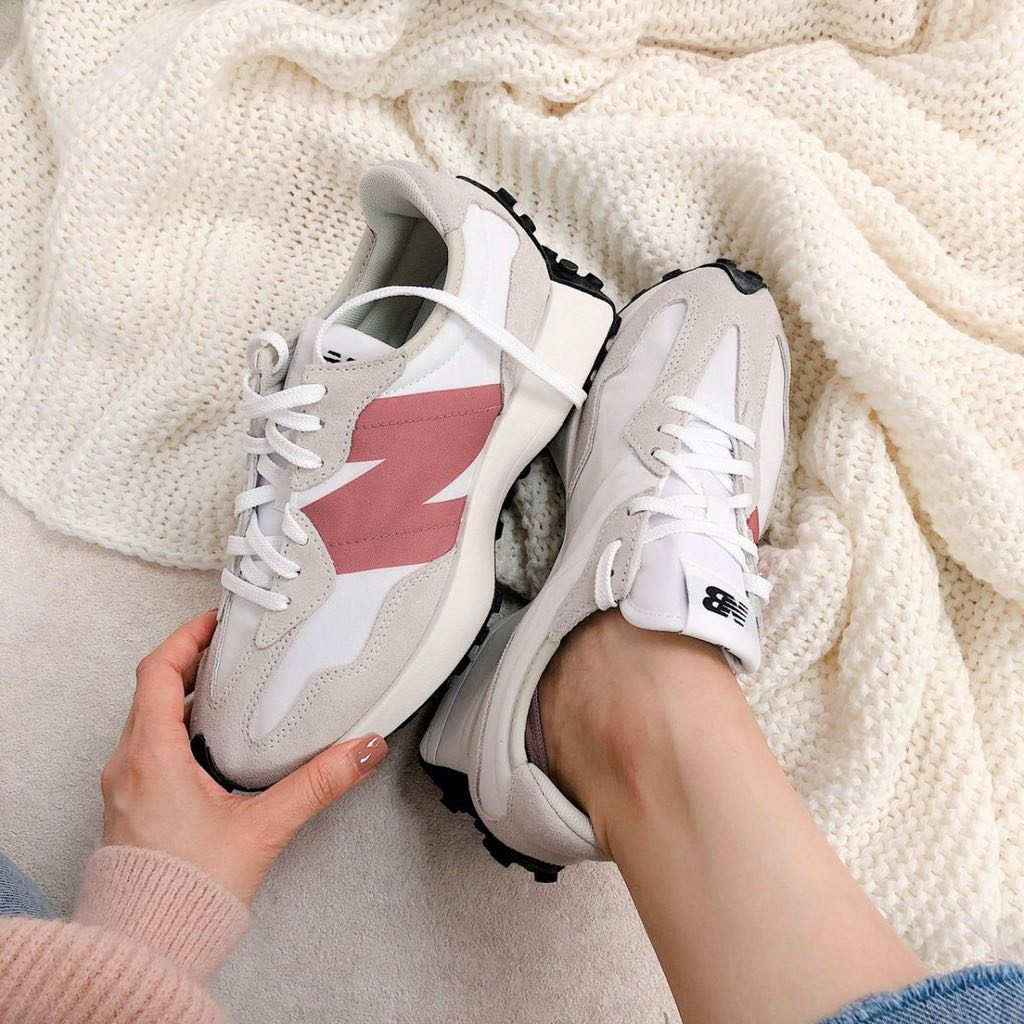 New balance 327 pink hot sale rose